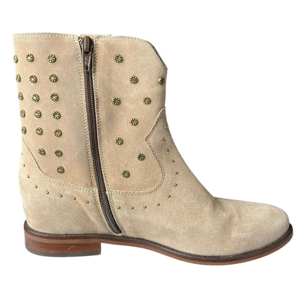 Kanna Women’s Nixie Tan Suede Studded Ankle Boot Size 39 US 8 - Picture 4 of 12